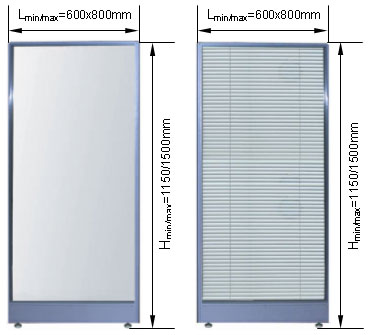 Засклені секції перегородкии UALCOM-Optima +