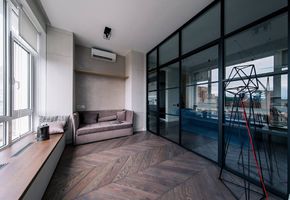 Стаціонарні перегородки в проекті Проект Anthracite Line от Tabooret Interiors Lab.